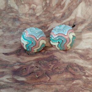 Vintage Pastel Wave Earrings